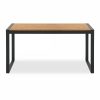 Gastro 4 Seat Wooden Dining Table, Elm Wood & Black