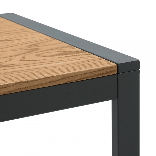 Gastro 4 Seat Wooden Dining Table, Elm Wood & Black