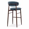 Halston Bar Stool, Dust Blue Sustainable Velvet