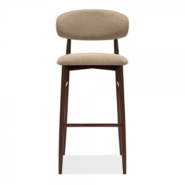 Halston Bar Stool, Latte Sustainable Fabric