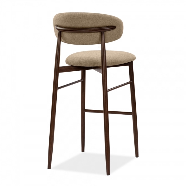 Halston Bar Stool, Latte Sustainable Fabric