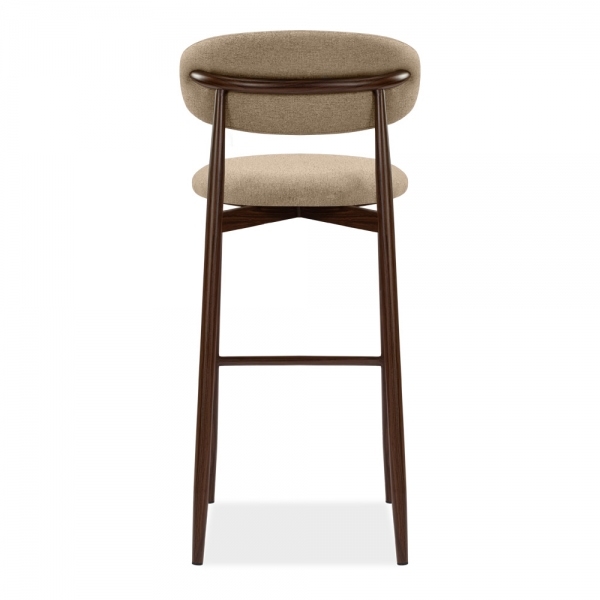 Halston Bar Stool, Latte Sustainable Fabric