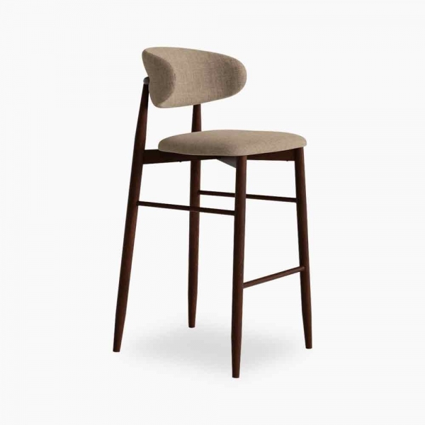 Halston Bar Stool, Latte Sustainable Fabric