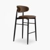 Halston Bar Stool, Mocha Brown Sustainable Velvet