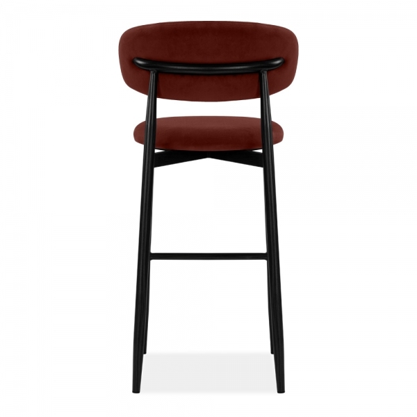 Halston Bar Stool, Rust Sustainable Velvet