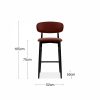 Halston Bar Stool, Rust Sustainable Velvet