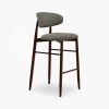 Halston Bar Stool, Speckled Grey Sustainable Fabric