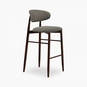 Halston Bar Stool, Speckled Grey Sustainable Fabric