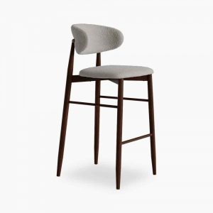 Halston Bar Stool, Speckled Stone Sustainable Boucle