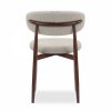 Halston Dining Chair, Speckled Stone Sustainable Boucle & Walnut Effect