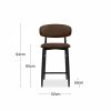 Halston Kitchen Stool, Mocha Brown Sustainable Velvet
