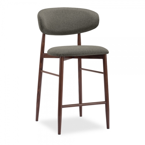 Halston Kitchen Stool, Speckled Grey Sustainable Fabric