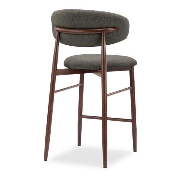 Halston Kitchen Stool, Speckled Grey Sustainable Fabric