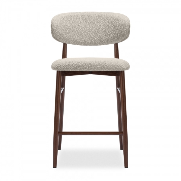 Halston Kitchen Stool, Speckled Stone Sustainable Boucle