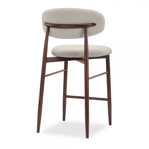 Halston Kitchen Stool, Speckled Stone Sustainable Boucle