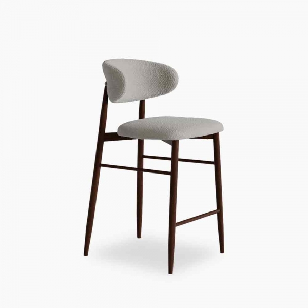 Halston Kitchen Stool, Speckled Stone Sustainable Boucle