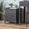 Harlem 2 Drawer Metal Bedside Table, Black