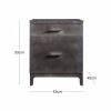 Harlem 2 Drawer Metal Bedside Table, Black
