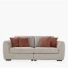 Hayden 4 Seater Sofa, Cream Chenille