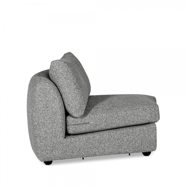 Hayden Curved Middle Section, Grey Chenille