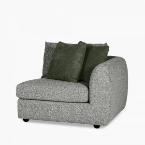 Hayden Right Corner Sofa Section, Grey Chenille