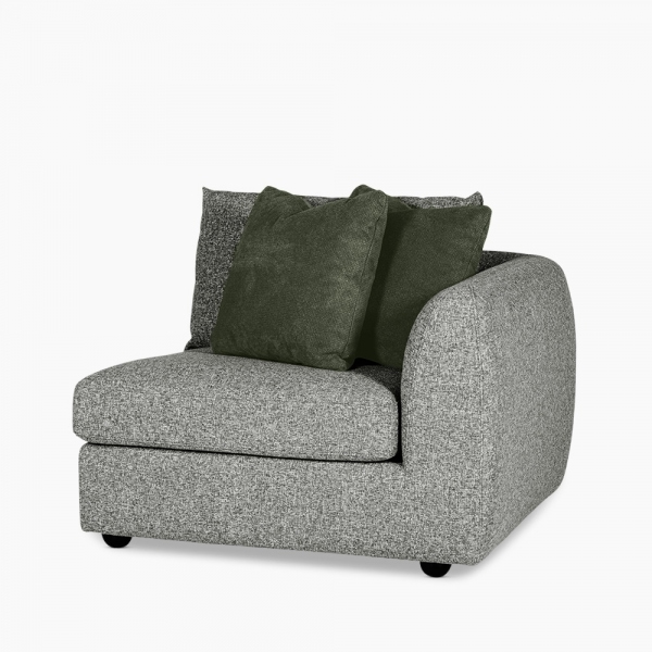 Hayden Right Corner Sofa Section, Grey Chenille