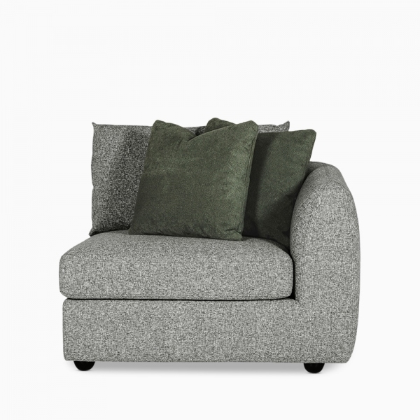 Hayden Right Corner Sofa Section, Grey Chenille