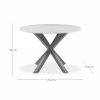 Heaven 4 Seat Round Dining Table, White Marble & Black