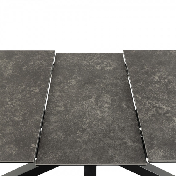 Heaven 6-8 Seat Extendable Dining Table, Dark Grey Ceramic