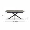 Heaven 6-8 Seat Extendable Dining Table, Dark Grey Ceramic