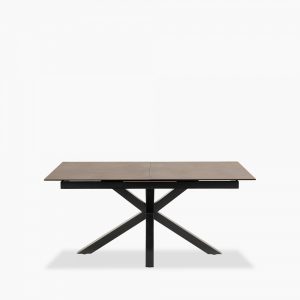 Heaven 6-8 Seat Extendable Dining Table, Rustic Brown Ceramic