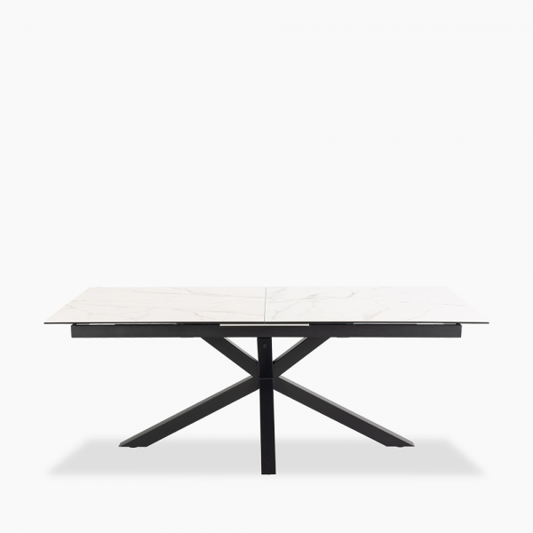 Heaven 8-10 Seat Extendable Dining Table, White Ceramic