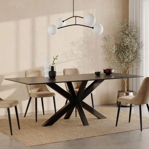 Heaven 8 Seat Dining Table, Dark Grey Ceramic
