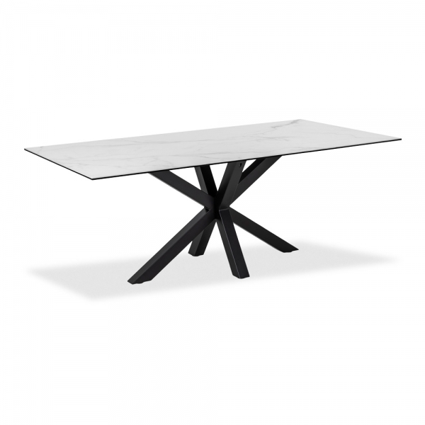 Heaven 8 Seat Dining Table, White Ceramic
