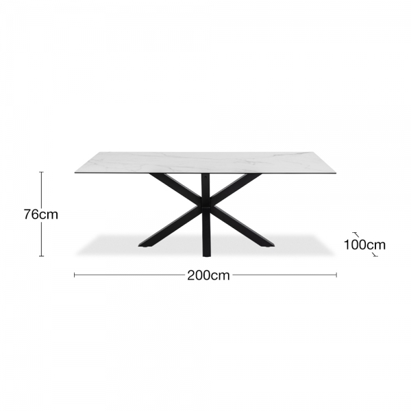 Heaven 8 Seat Dining Table, White Ceramic