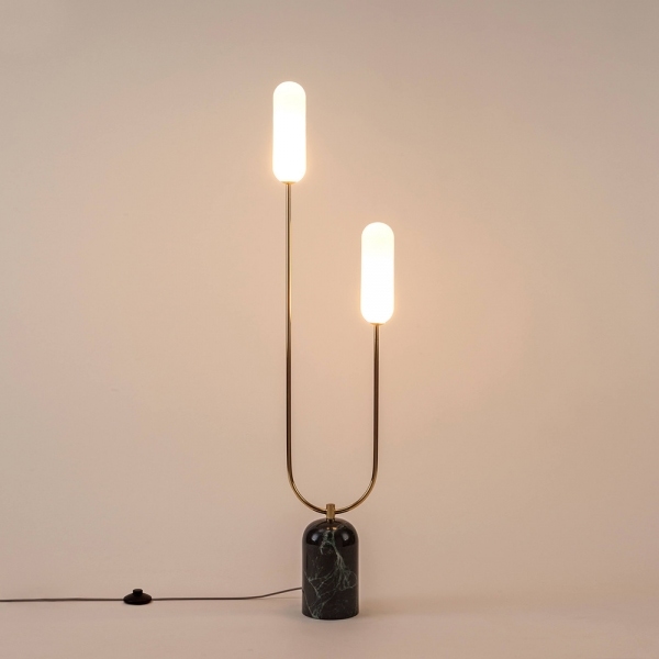 houseof-2-light-curve-floor-lamp-olive-green-marble-p45760-2878307_image houseof 2 Light Curve Floor Lamp, Olive Green Marble