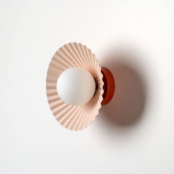 houseof Pleated Flush Wall & Ceiling Light, Red