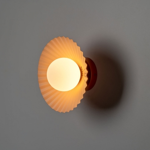 houseof Pleated Flush Wall & Ceiling Light, Red