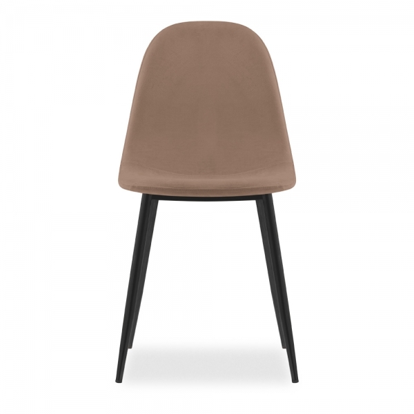 Ibiza & Rayner 4 Chairs Dining Set, Black & Taupe Sustainable Velvet