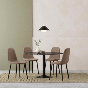 ibiza-rayner-4-chairs-dining-set-black-taupe-sustainable-velvet-p44600-2868213_image Ibiza & Rayner 4 Chairs Dining Set, Black & Taupe Sustainable Velvet
