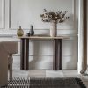 Inca Console Table, Dark Mango Wood & Travertine