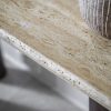 Inca Console Table, Dark Mango Wood & Travertine
