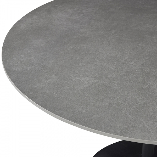 Isla 4 Seat Round Dining Table, Grey Ceramic
