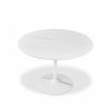 Isla 4 Seat Round Dining Table, White Ceramic