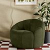 Ivy Swivel Armchair, Olive Green Sustainable Velvet