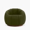 Ivy Swivel Armchair, Olive Green Sustainable Velvet