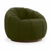 Ivy Swivel Armchair, Olive Green Sustainable Velvet