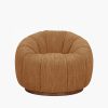 Ivy Swivel Armchair, Speckled Honey Sustainable Boucle