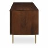Jude TV Stand, Dark Mango Wood & Brass