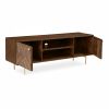 Jude TV Stand, Dark Mango Wood & Brass